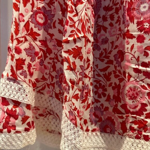 Floral Red and Pink Mini Dress - Picture 3 of 9